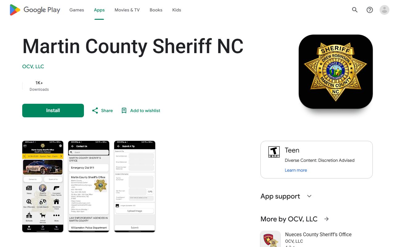 Martin County inmate population sheriff app listing for inmate search channel